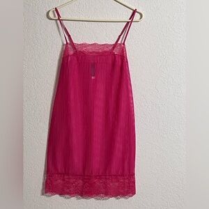 Adore Me Jeanne Sheer Bodycon Slip Lingerie Raspberry Sorbet Size L NWOTS